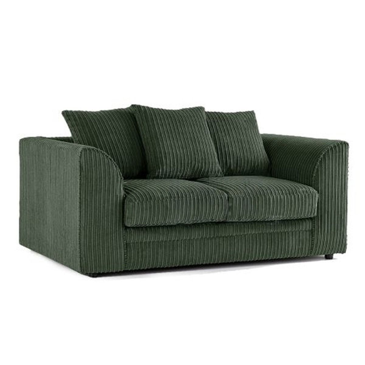 Colourful Oxford Jumbo Cord Scatter back Design 3 Seater Sofa - Green and Other Colours