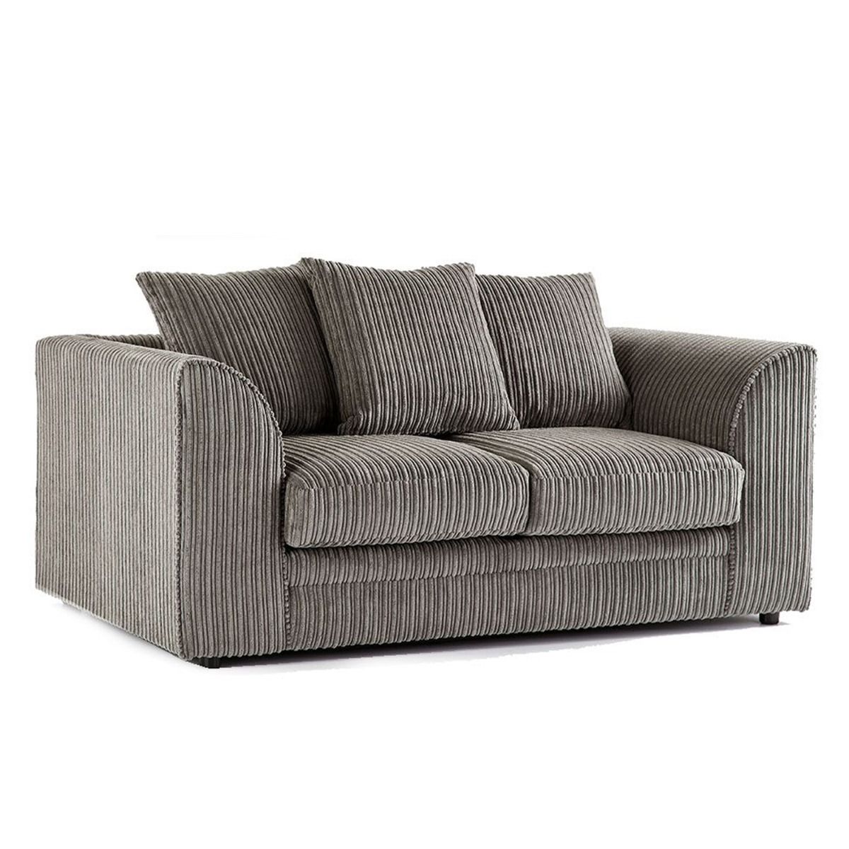 Oxford Scatter Back Full Jumbo Cord 2 Seater Sofa – Silver and Other Colours