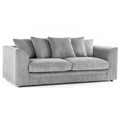 Oxford Scatter Back Full Jumbo Cord Sofa Set – Grey and Other Colours