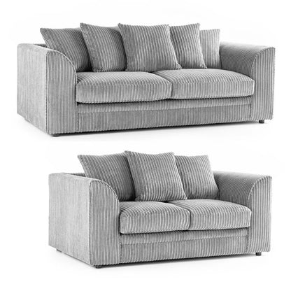 Oxford Scatter Back Full Jumbo Cord Sofa Set – Mink and Other Colours