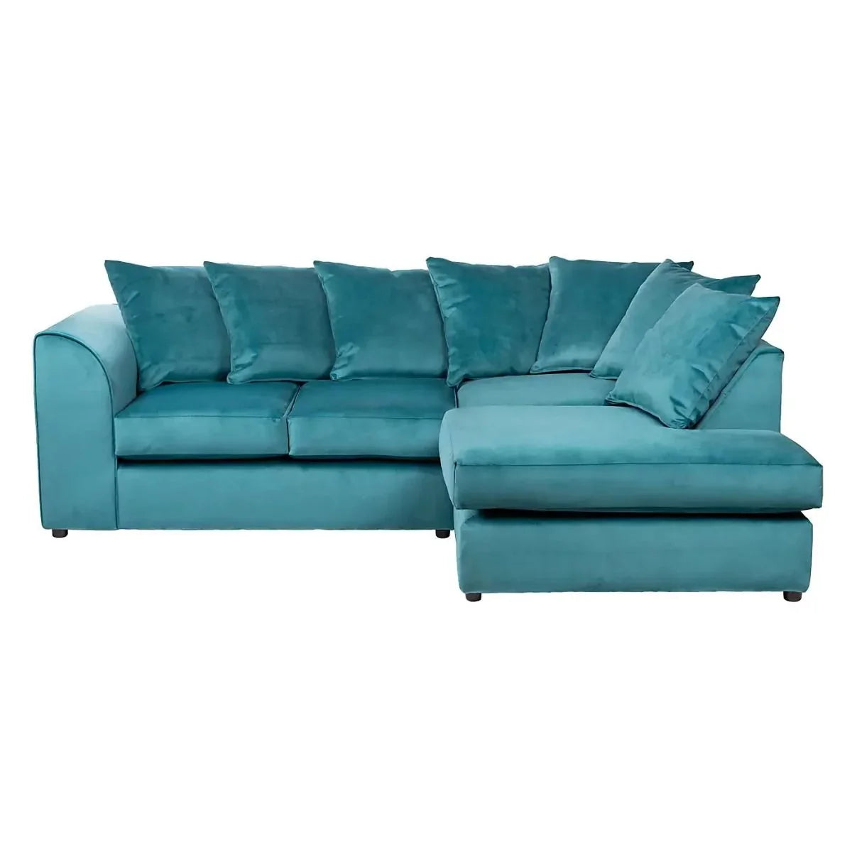 Blake Royal Blue Plush Velvet Corner Sofa - Left and Right Arm