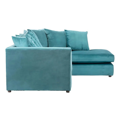 Blake Royal Blue Plush Velvet Corner Sofa - Left and Right Arm