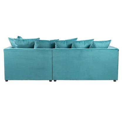 Blake Teal Plush Velvet Corner Sofa - Left and Right Arm