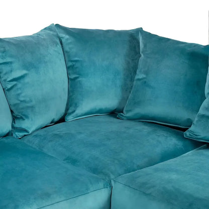 Blake Royal Blue Plush Velvet Corner Sofa - Left and Right Arm