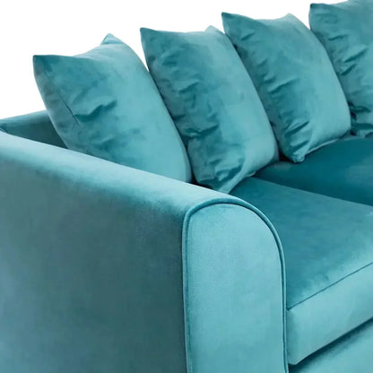 Blake Teal Plush Velvet Corner Sofa - Left and Right Arm