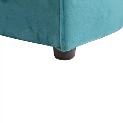 Blake Teal Plush Velvet Corner Sofa - Left and Right Arm