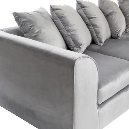 Blake Grey Plush Velvet Corner Sofa - Left and Right Arm