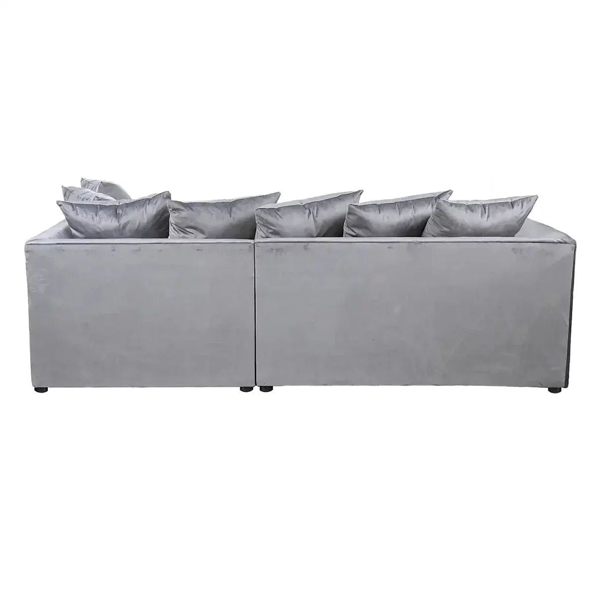 Blake Grey Plush Velvet Corner Sofa - Left and Right Arm