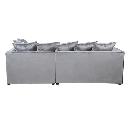 Blake Champagne Plush Velvet Corner Sofa - Right and Left Arm