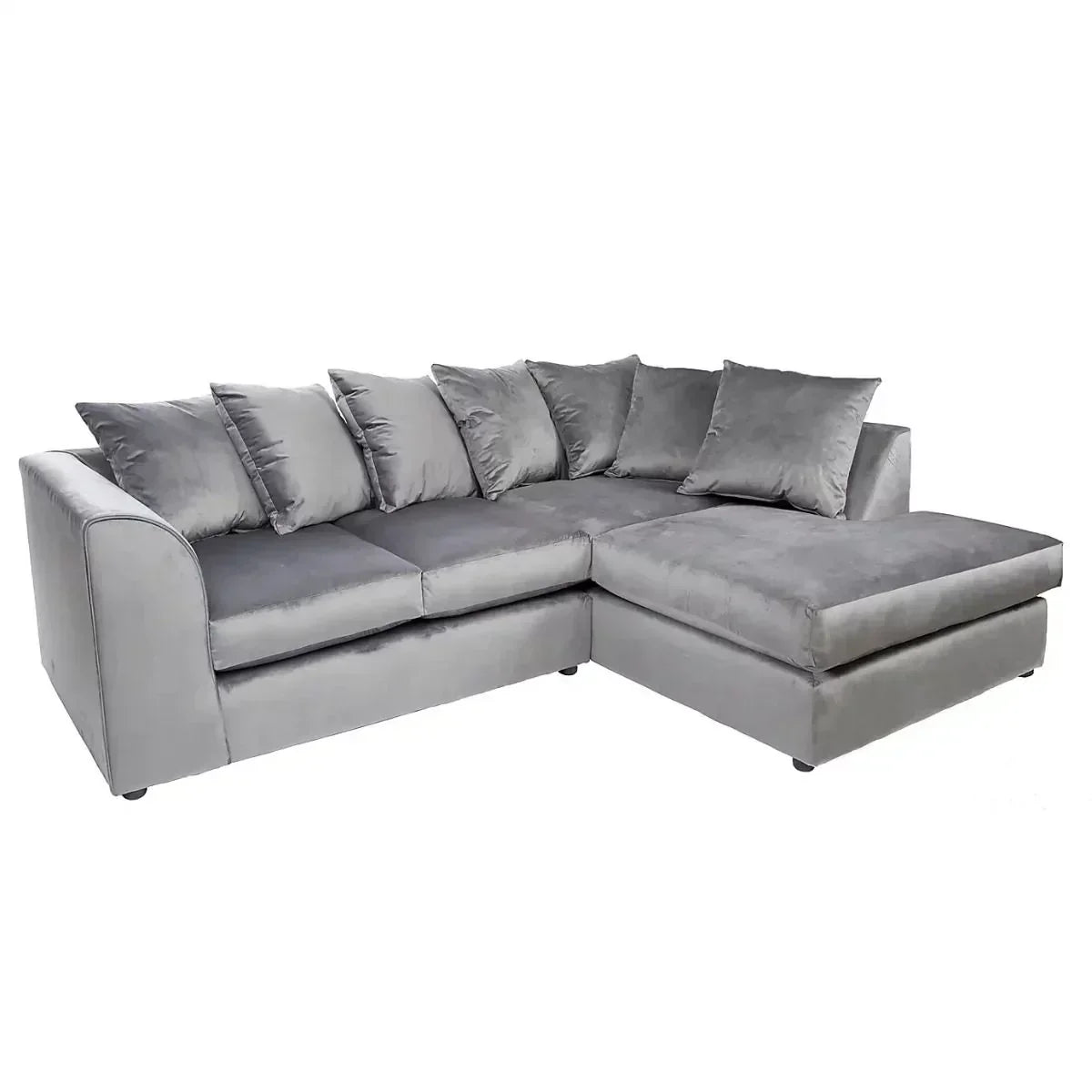 Blake Champagne Plush Velvet Corner Sofa - Right and Left Arm