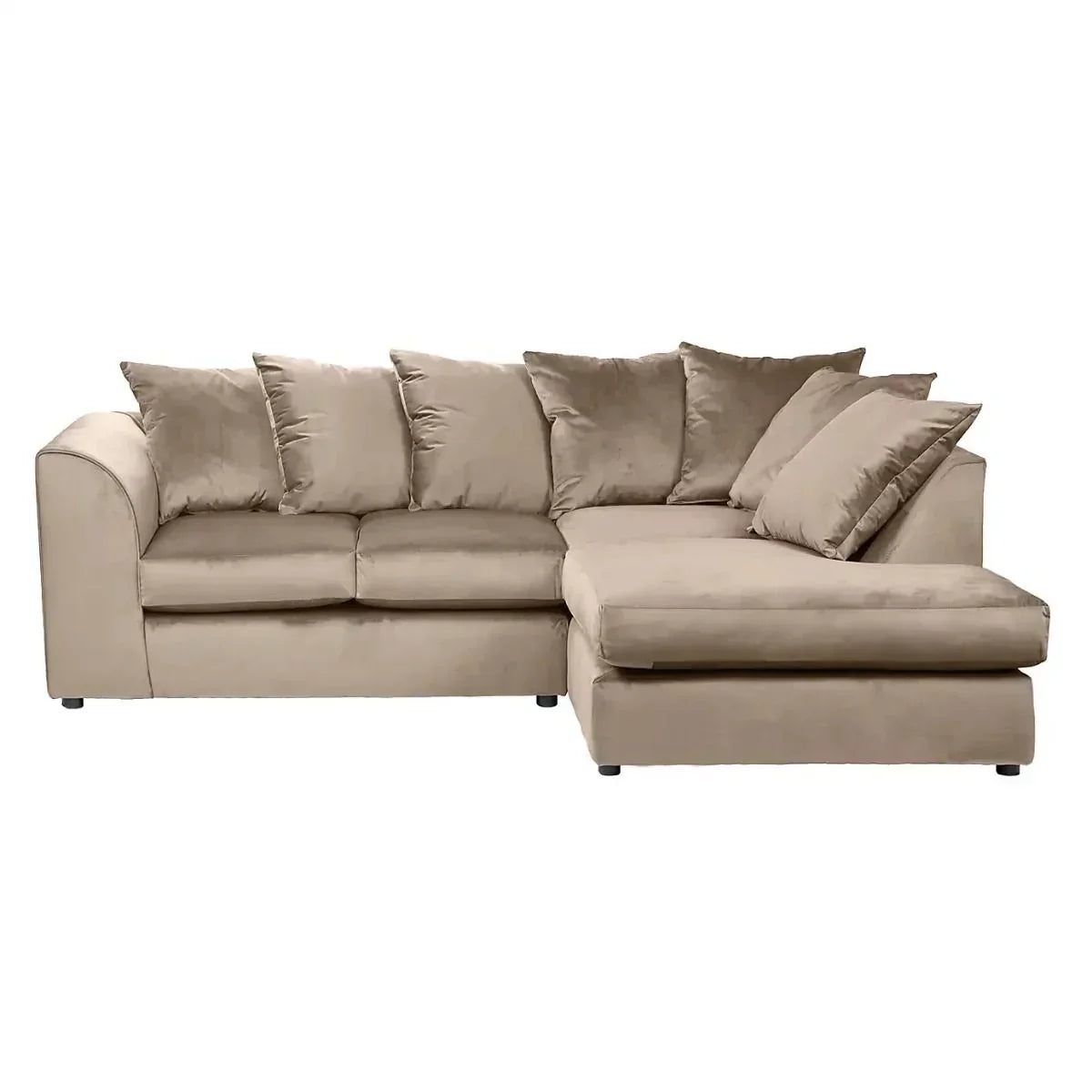 Blake Grey Plush Velvet Corner Sofa - Left and Right Arm