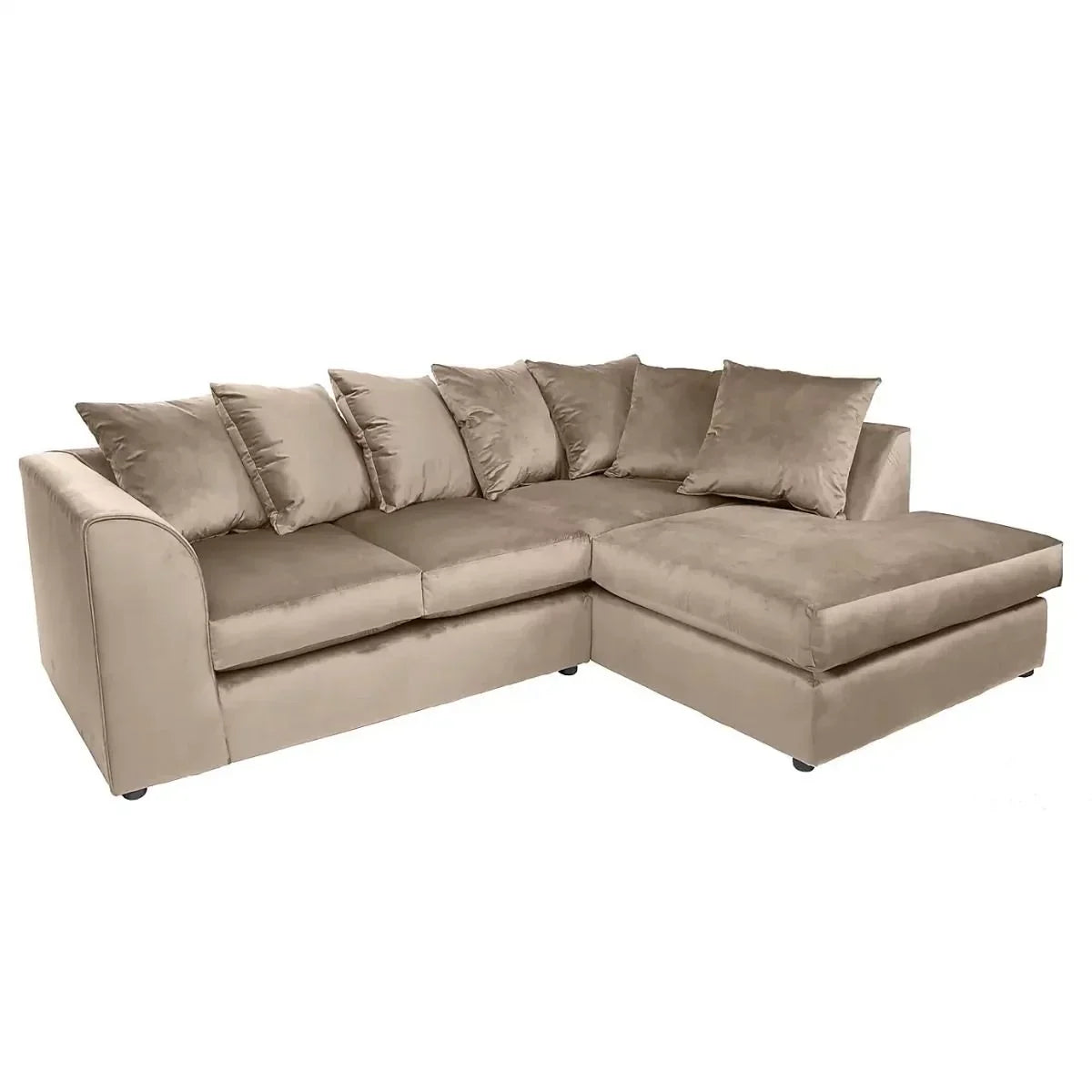 Blake Grey Plush Velvet Corner Sofa - Left and Right Arm