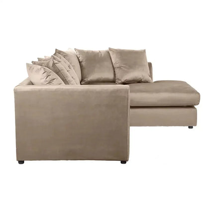 Blake Grey Plush Velvet Corner Sofa - Right and Left Arm