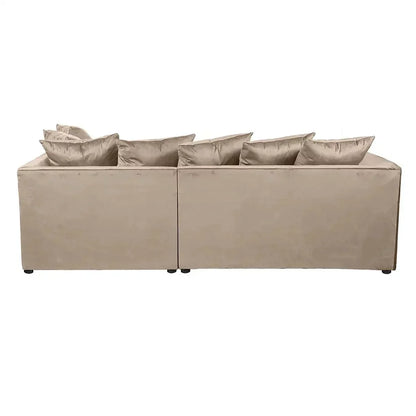 Blake Grey Plush Velvet Corner Sofa - Right and Left Arm