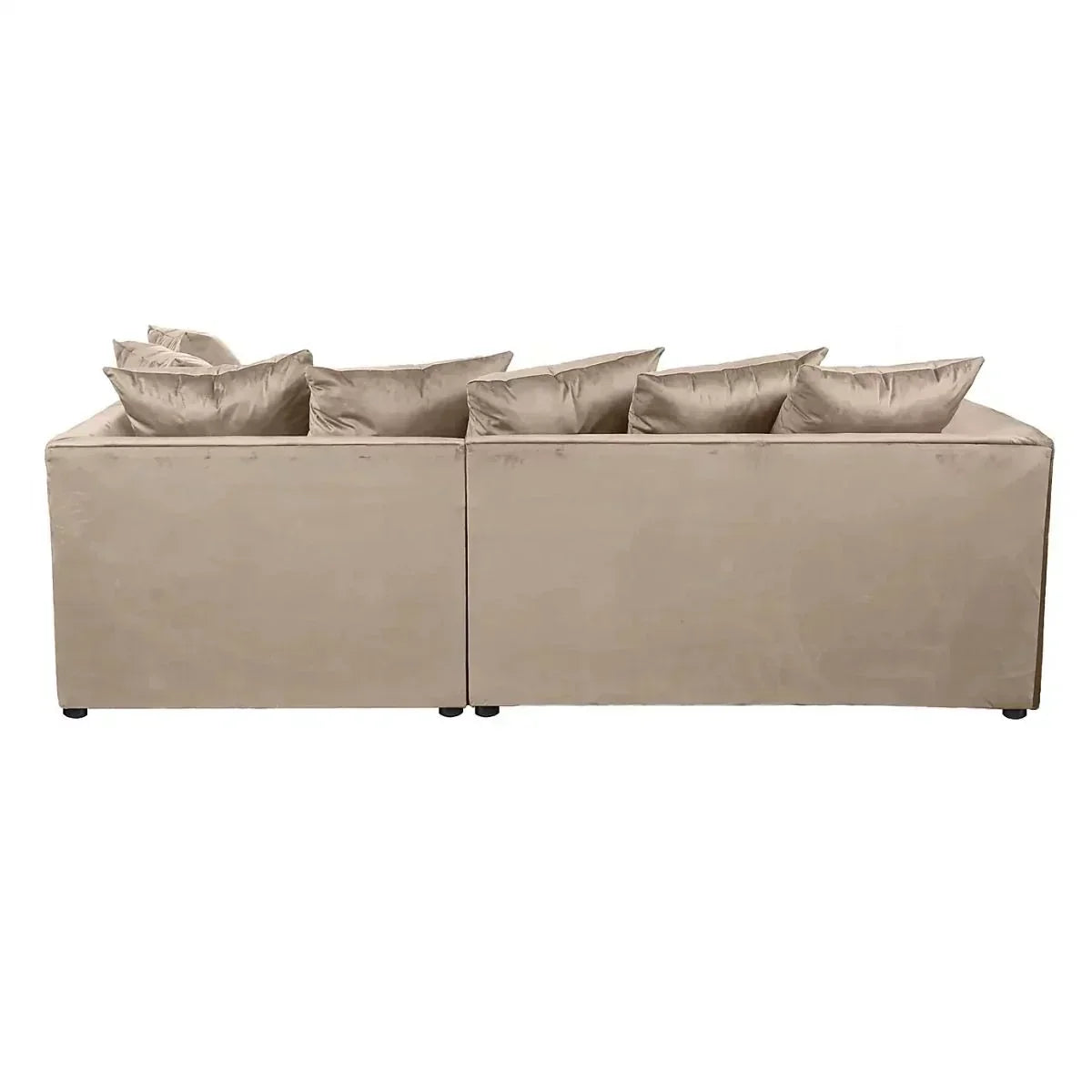 Blake Champagne Plush Velvet Corner Sofa - Right and Left Arm