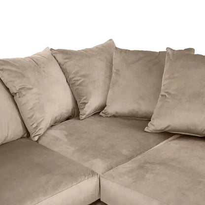 Blake Grey Plush Velvet Corner Sofa - Right and Left Arm