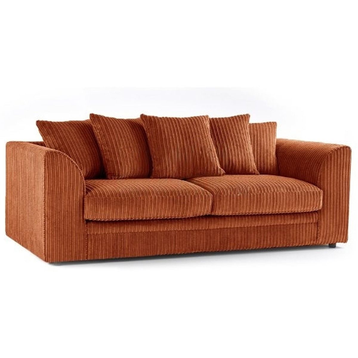 Colourful Oxford Jumbo Cord Scatter back Design 3 Seater Sofa - Orange and Other Colours