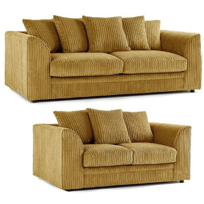 Colourful Oxford Jumbo Cord Scatter back Design 3 Seater Sofa - Orange and Other Colours