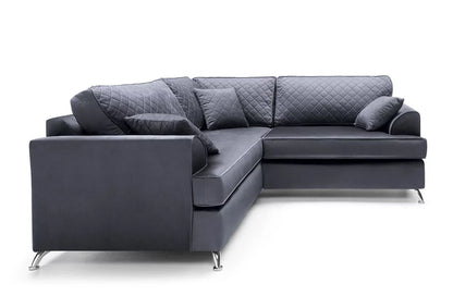 Fergasson Velvet Corner Sofa - Dark Grey