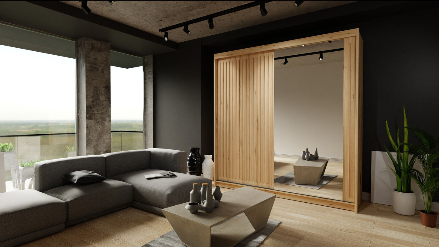 Zeus Sliding Door Wardrobe - Oak