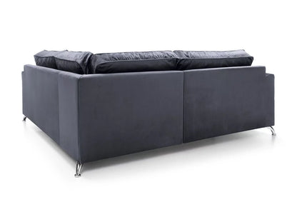 Fergasson Velvet Corner Sofa - Dark Grey