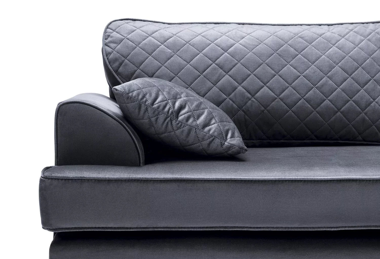 Fergasson Velvet Corner Sofa - Dark Grey