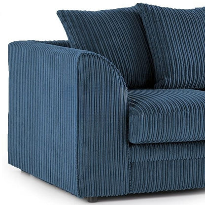 Colourful Oxford Jumbo Cord Scatter back Design 3 Seater Sofa - Blue and Other Colours