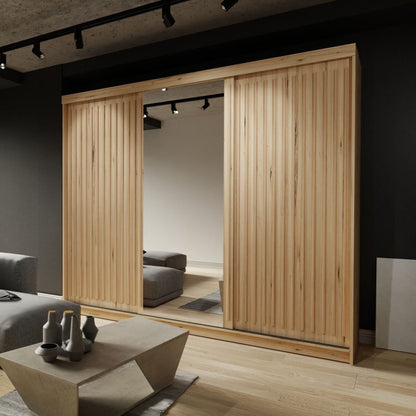 Zeus Sliding Door Wardrobe Available in Oak,Grey,White or Black 250 cm