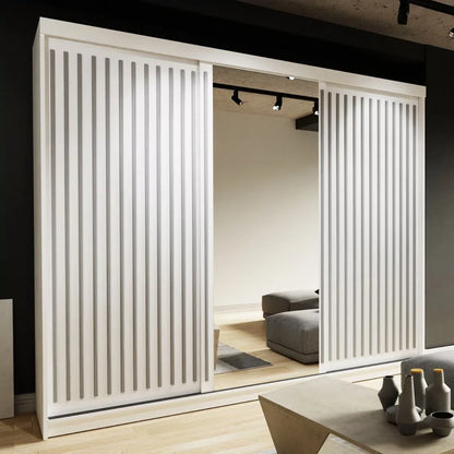 Zeus Sliding Door Wardrobe Available in Oak,Grey,White or Black 250 cm