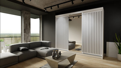 Zeus Sliding Door Wardrobe Available in Oak,Grey,White or Black 250 cm