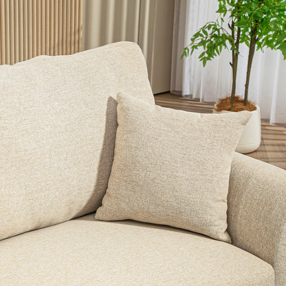 HOMCOM Three-Seater Linen-Look Sofa - Beige