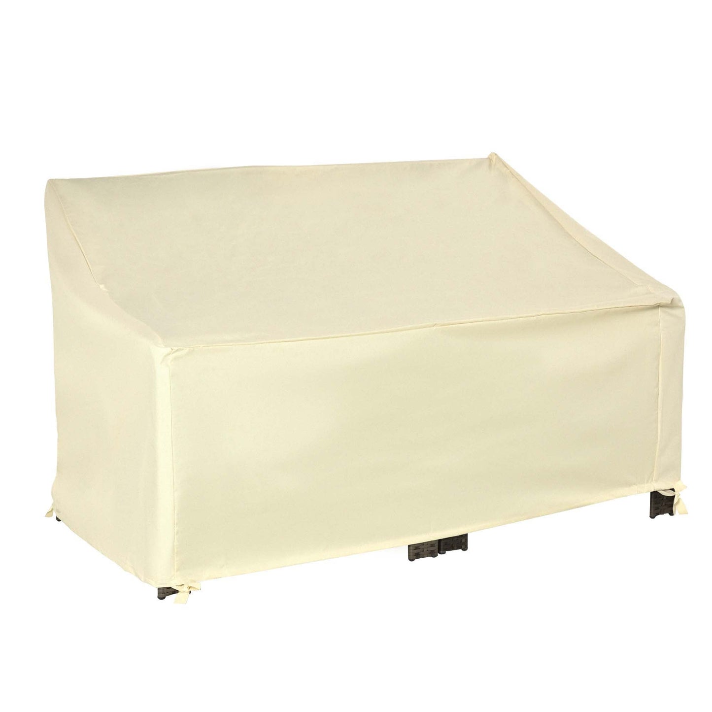 Outsunny 600D Oxford Cloth Furniture Cover, 2 Seater Sofa Protector for Garden Patio, Outdoor, Waterproof, Beige, 140L x 84W x 56/94H cm