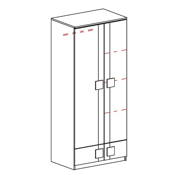 Gumi G1 Hinged Wardrobe 80cm