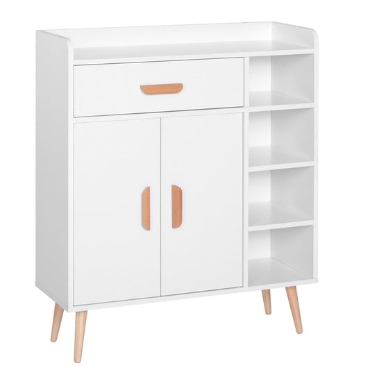 HOMCOM Sideboard, Side Cabinet, Floor Cupboard with Storage Drawer for Hallway, Kitchen, Bedroom, Living Room, White