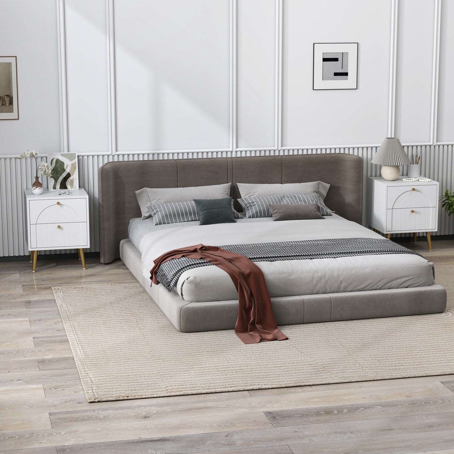 HOMCOM 2-Drawer Bedside Table Set of 2 - White