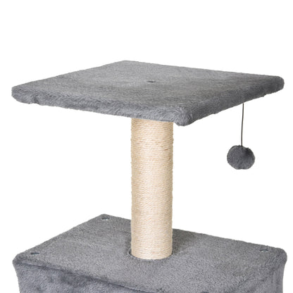 PawHut 130cm Cat Tree for Indoor Cats Activity Center with Condo Scratching Post Ladders Kitty Climbing Tower Relaxing Playing