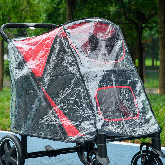 PawHut Rain Cover na wózek dla psa, spacerówkę z wejściem z tyłu