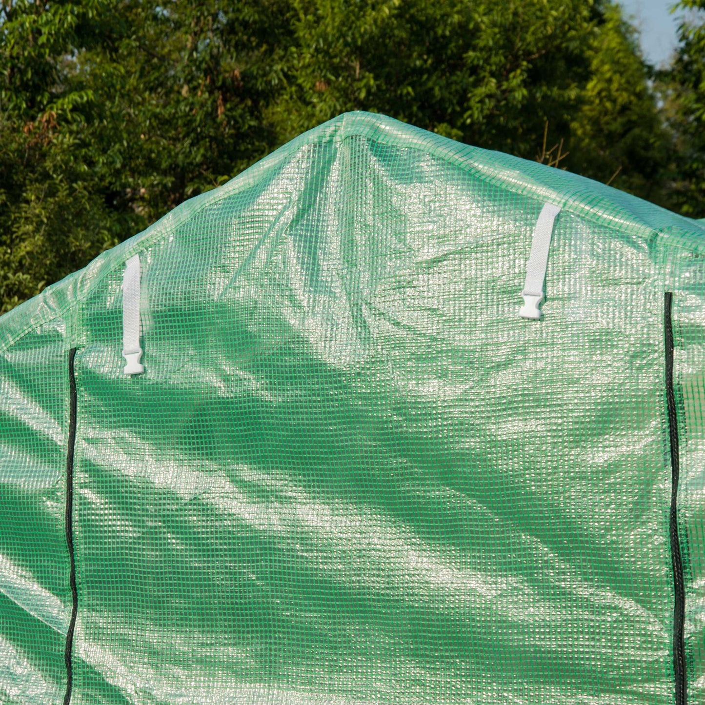 Outsunny Galvanised Frame Polytunnel Greenhouse with Windows and Door for Garden, Backyard (4 x 2M)