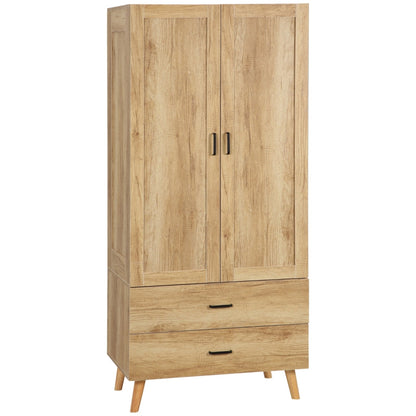 2 Door Wardrobe, Natural