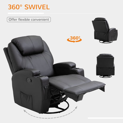 Recliner Sofa Chair PU Leather Armchair Cinema Massage Chair Swivel Nursing Gaming Chair