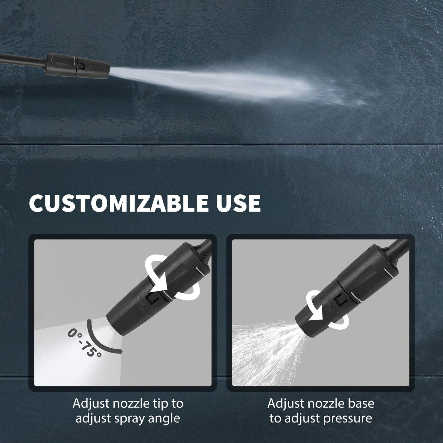 Outsunny 2200W HighÂ PressureÂ Washer, 170 Bar Pressure, 420 L/h Flow, Portable Electric Power Washer Jet Wash Cleaner with Adjustable Nozzle 6M Hose and Hose Reel for Home Patio Car Driveway