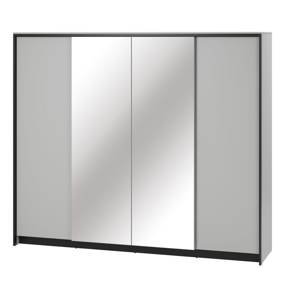 Gema Four Hinged Doors Mirrored Wardrobe 250cm