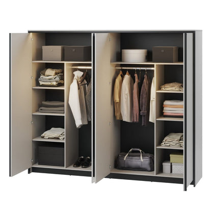 Gris Hinged Door Wardrobe 250cm