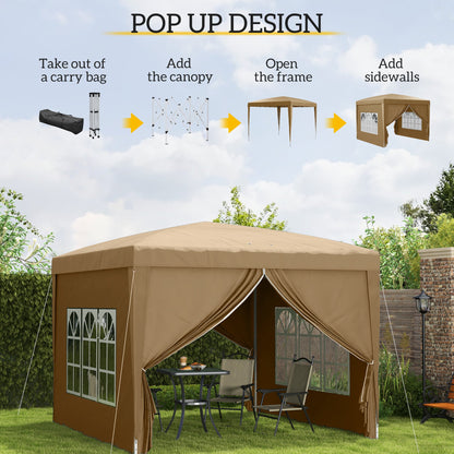 Outsunny 3 x 3(m) Pop Up Altana - Khaki