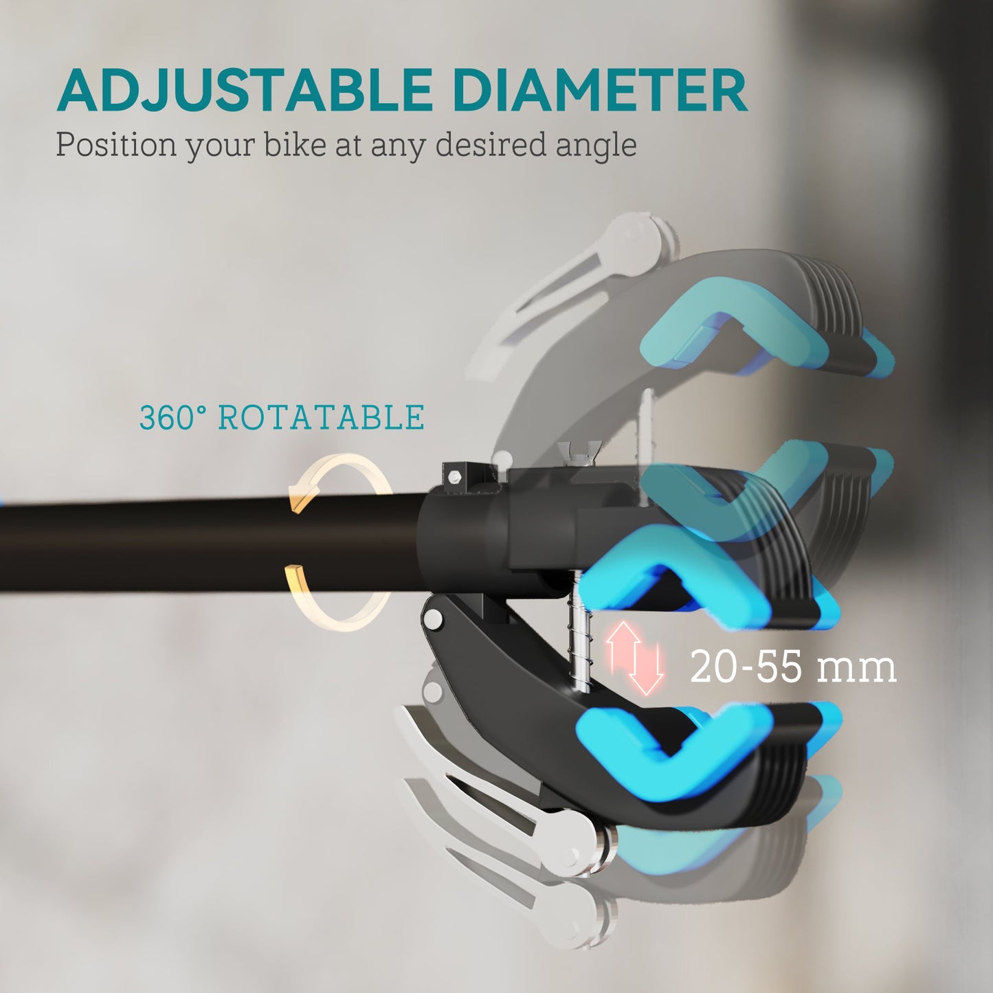 HOMCOM Bike Repair Stand, with Adjustable Clamp, Black