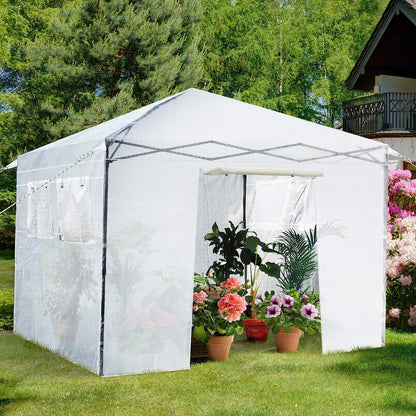 Height Adjustable Portable Grow House with PE Cover and Roll-up Doors