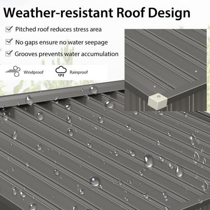 6 x 4 Feet Outdoor Metal Storage Shed with Ventilation Sliding Doors-Light Grey