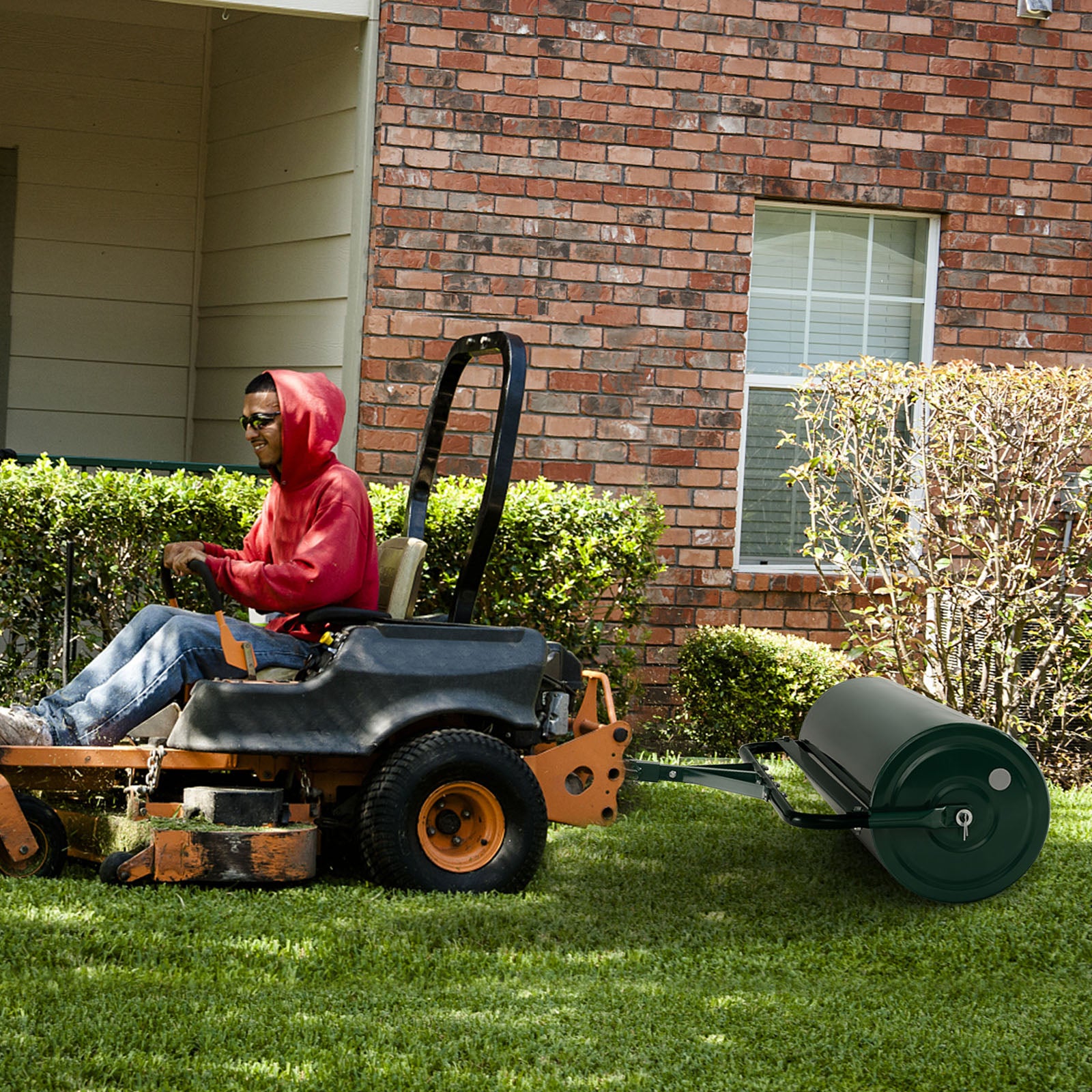 113L Metal Garden Lawn Roller-Green