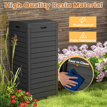 117.5 L Gallon Large Trash Bin with Lid and Pull-out Liquid Tray for Backyard-Black