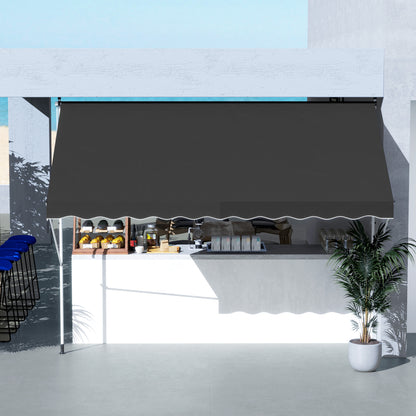 Outsunny 3x1,5m Regulowana markiza zewnętrzna z aluminiową ramą Czarna